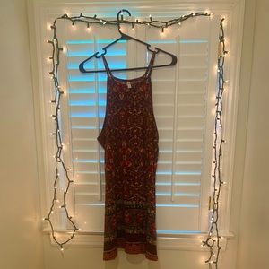 Patterned Maroon Dress, XXL